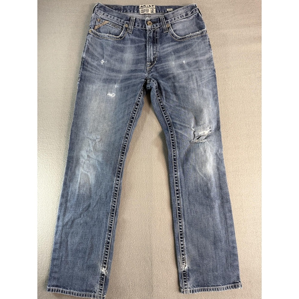 Ariat M4 Relaxed Boot Cut Jeans Mens 32x34 Medium Wash Western Denim